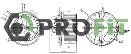 Вентилятор салона PROFIT 1860-0004