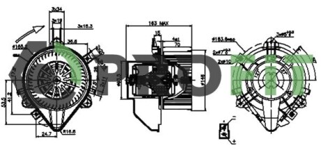 Вентилятор салона PROFIT 18600013