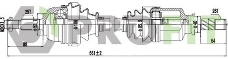 Піввісь PROFIT 27300905