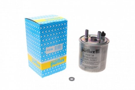 Фильтр топливный Kangoo 1.5dCi 10.07- (+датч.воды нижн) Purflux FCS738