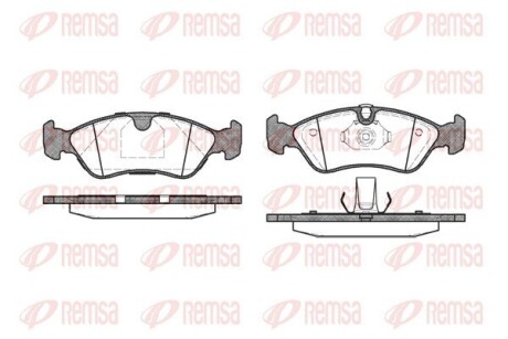 Гальмівнi колодки диск.Opel Astra F 91-98/Kadett E 87-93/Vectra A/B 88-03 REMSA 0286 50