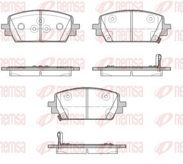 Колодки гальмівні дискові (комплект 4 шт) REMSA 1943.02 (фото 1)
