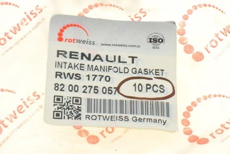 Прокладка впускного колектора ROTWEISS RWS1770