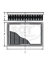 Фільтр повітряний SSANG YONG Actyon 200 Xdi (06-) (SB 2273) SCT SCT Germany SB2273