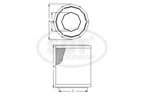 Фильтр воздушный CITROEN Jumper III (Relay III) 2.2 HDi (06-) (SB 2274) SCT Germany SB2274 (фото 1)