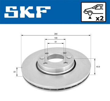 Гальмівний диск вентильований SKF VKBD 80004 V2 (фото 1)