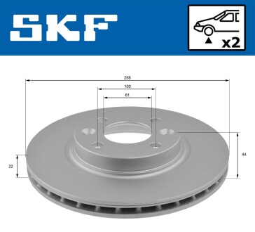 Гальмівний диск вентильований SKF VKBD 80009 V2