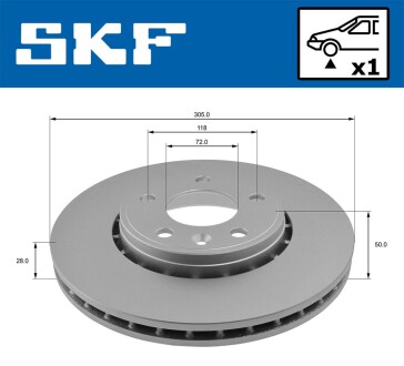 Гальмівний диск вентильований SKF VKBD 80046 V1