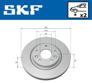 Гальмівний диск вентильований SKF VKBD 80047 V2