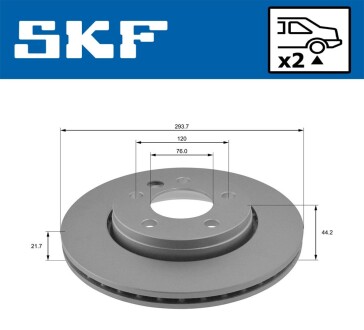 Гальмівний диск вентильований SKF VKBD 90042 V2