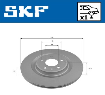 Гальмівний диск вентильований SKF VKBD 90243 V1 (фото 1)