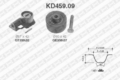 Роликовий модуль натягувача ременя (ролик, ремінь) SNR NTN KD459.09 (фото 1)