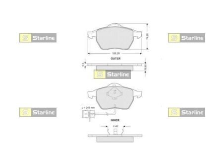 Гальмівні колодки дискові STARLINE BD S109 (фото 1)