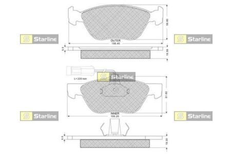 Гальмівні колодки дискові STARLINE BD S162