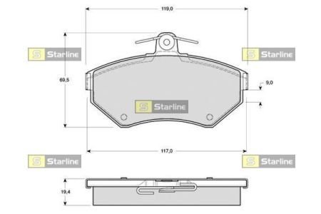 Гальмівні колодки дискові STARLINE BD S297