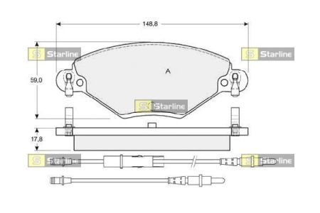 Гальмівні колодки дискові STARLINE BD S341