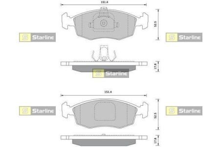 Гальмівні колодки дискові STARLINE BD S370 (фото 1)