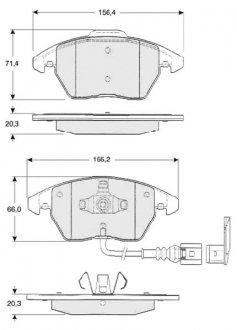 Гальмівні колодки PASSAT B6 STARLINE BD S833P (фото 1)