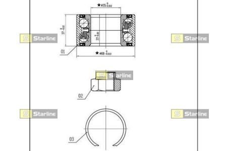 Підшипник колісний STARLINE LO 01414