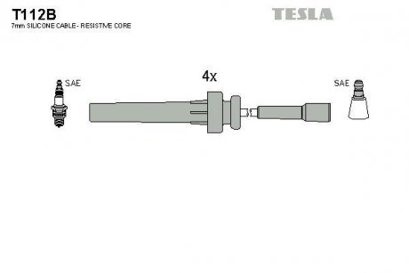 Комплект кабелiв запалювання TESLA T112B