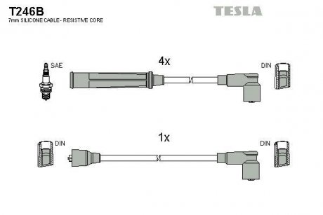 Комплект кабелiв запалювання TESLA T246B