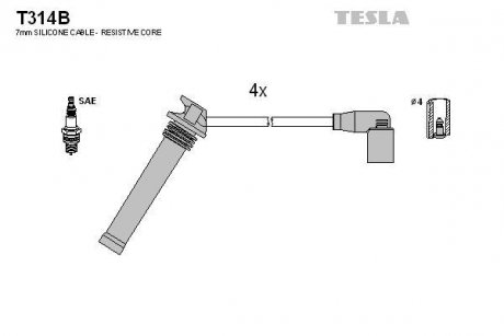 Комплект кабелів високовольтних TESLA T314B