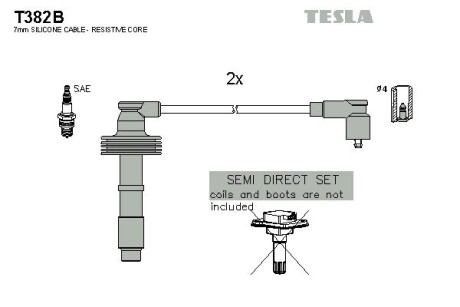 Провода высоковольтные, комплект Volvo V40 1.6 (99-04),Volvo V40 1.8 (99-04) TESLA T382B