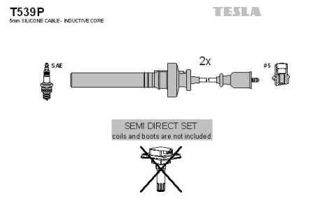 Комплект кабелів високовольтних TESLA T539P