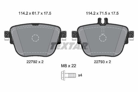 Комплект гальмівних колодок TEXTAR 2279201