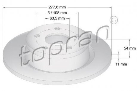 Гальм диски TOPRAN / HANS PRIES 302249 (фото 1)