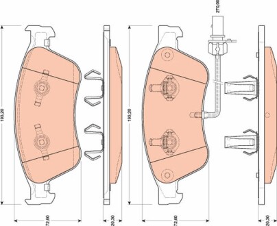 A_Гальмівні колодки дискові AUDI A8 "F "03-"10 TRW GDB1811