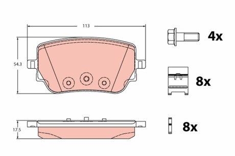 Гальмівні колодки дискові MERCEDES A/B/CLA/GLA \'\'R \'\'18>> TRW GDB2331 (фото 1)