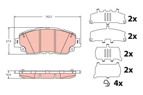 Гальмівні колодки дискові LEXUS UX \'\'F \'\'18>> TRW GDB2354