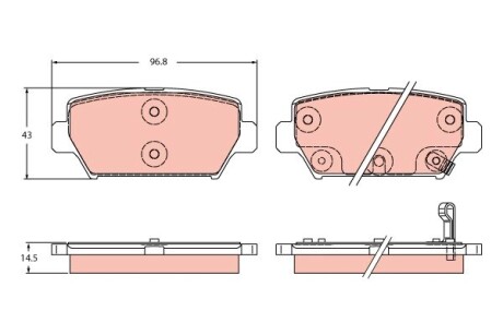 Гальмівні колодки дискові MITSUBISHI Eclipse "R "17>> TRW GDB2435