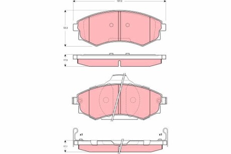 Комплект гальмівних колодок, дискове гальмо TRW GDB3283