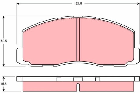 Гальмівні колодки дискові ISUZU (GM) - LONSDALE - MITSUBISHI Aska/YD/Colt/Cordia/Galant/Lancer/Lanc TRW GDB355 (фото 1)