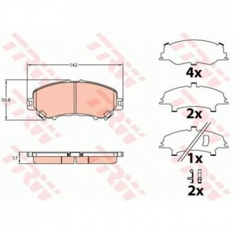 Колодки тормозные NISSAN/RENAULT X-Trail/Kadjar "F "14>> TRW GDB3648