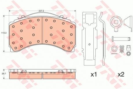 Комплект гальмівних колодок, дискове гальмо TRW GDB5110 (фото 1)