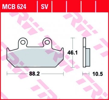 Гальмівна колодка (диск) TRW MCB624SV