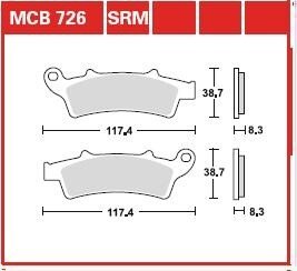 Гальмівна колодка (диск) TRW MCB726SRM