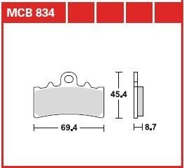 Гальмівна колодка (диск) TRW MCB834