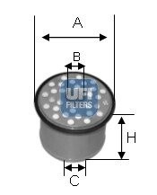 Фільтр паливний 1.9D 8V,1.9TD 8V,1.9D 8V,1.9TD 8V,2.1TD 12V,1.8D 8V UFI 24.390.00