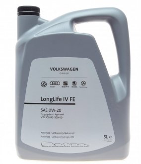 Олива двигуна 5L Longlife IV SAE 0W20 (ACEA А1/В1 VW 508 00 - 509 00) VAG GS60577M4