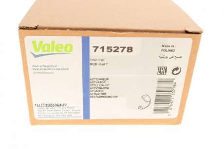 Привід засувки опалювача Valeo 715278