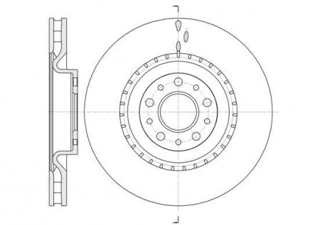 Диск тормозной передний (кратно 2) (Remsa) Fiat Doblo II Combo 500L (D61458.10) WOKING D6145810 (фото 1)