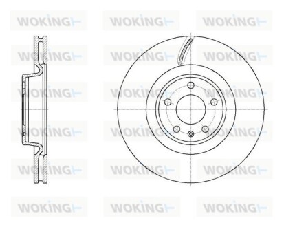 Диск тормозной передний (Remsa) Audi A4 A5 17>, A6 A7 18>, Q5 17> WOKING D6197010 (фото 1)