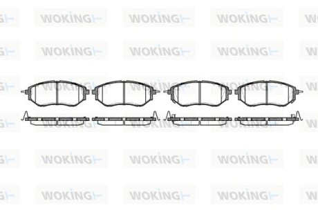 Гальмівні колодки перед. Subaru Legacy IV/Outback 03- (akebono) WOKING P10373.02