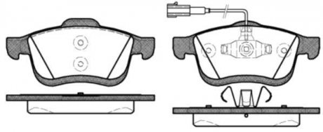 Колодки тормозные диск. перед. (Remsa) Fiat Doblo 1.3 09-,Fiat Doblo 1.3 10-,Fiat Doblo 1.4 09- WOKING P10833.22 (фото 1)