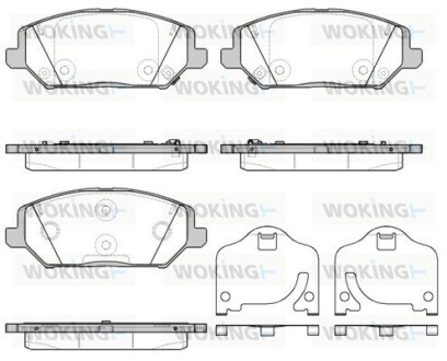 Колодки тормозные дисковые Hyundai i30 Ceed 16> 20> / перед (P16833.02) WOKING P1683302