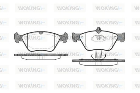 Гальмівні колодки перед. Vectra A/Omega B 92-05 (ATE) WOKING P5683.00